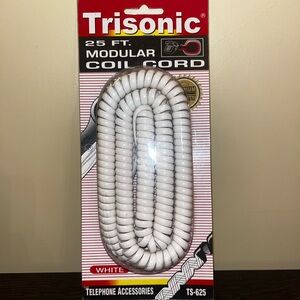 Vintage Landline Trisonic 25’ Telephone Coil Cord TS-625 NIB